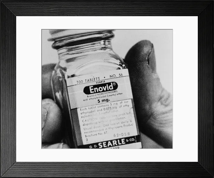 Framed Print : Enovid birth control pills became widely available in the 1960s, simplifying family planning and contributing to sexual revolution