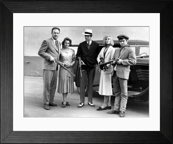 Framed Print : BONNIE AND CLYDE, Gene Hackman, Estelle Parsons, Warren Beatty, Faye Dunaway, Michael J. Pollard, 1967