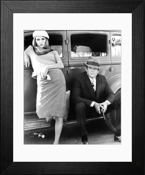 Framed Print : BONNIE AND CLYDE, Faye Dunaway, Warren Beatty, 1967