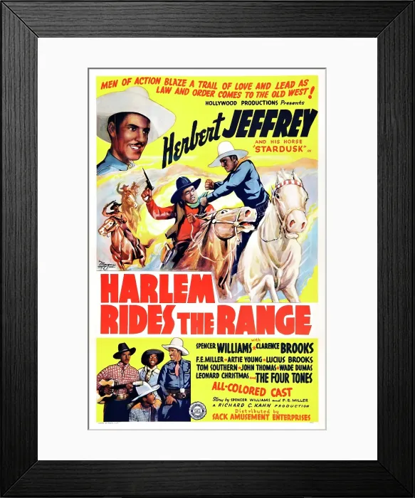 Framed Print : HARLEM RIDES THE RANGE, Herb Jeffries, Lucius Brooks, Clarence Brooks, 1939
