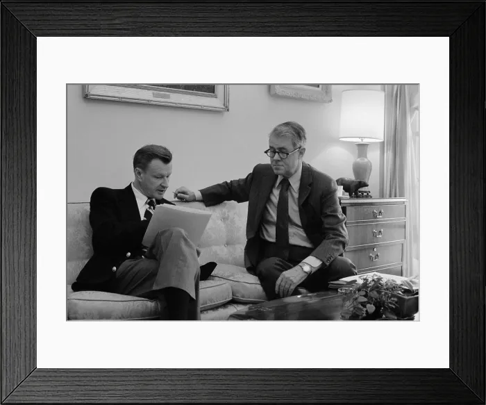 Framed Print : Zbigniew Brzezinski b. 1928 National Security Advisor and Secretary of State Cyrus Vance 1917-2002 in a White House conference. Ca. 1977-1980 Framed Print : Zbigniew Brzezinski b. 1928 National Security Advisor and Secretary of State Cyrus Vance 1917-2002 in a White House conference. Ca. 1977-1980