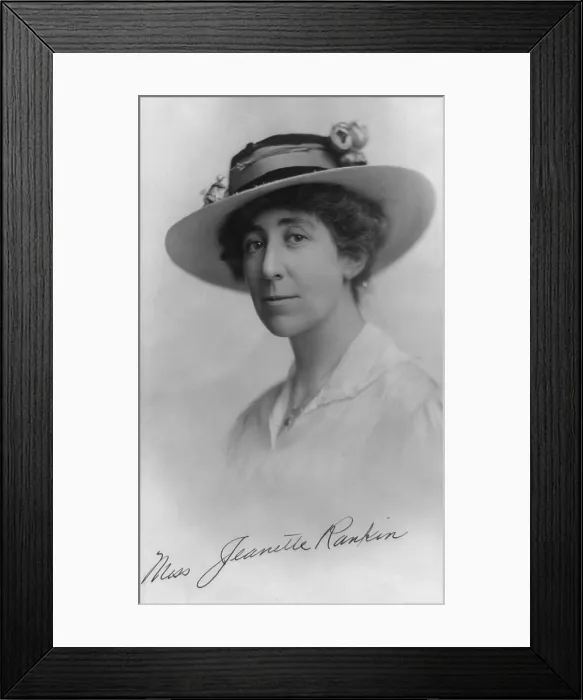 Framed Print : Jeannette Rankin (1880-1973), in 1916, the year she became the first American women elected to the U.S. House of Representatives