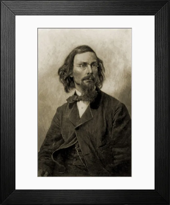 Framed Print : George Inness (1825-1894), American landscape painter. Engraving based on a photograph by Mathew Brady