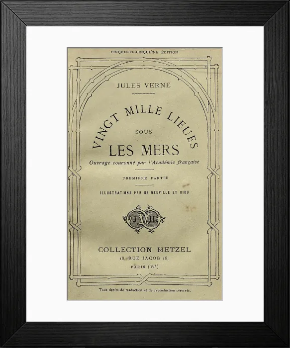 Framed Print : Cover of 'Twenty Thousand Leagues Under the Sea' (Paris, 1870). AISA / Everett Collection**US SALES ONLY** Framed Print : Cover of 'Twenty Thousand Leagues Under the Sea' (Paris, 1870). AISA / Everett Collection**US SALES ONLY**