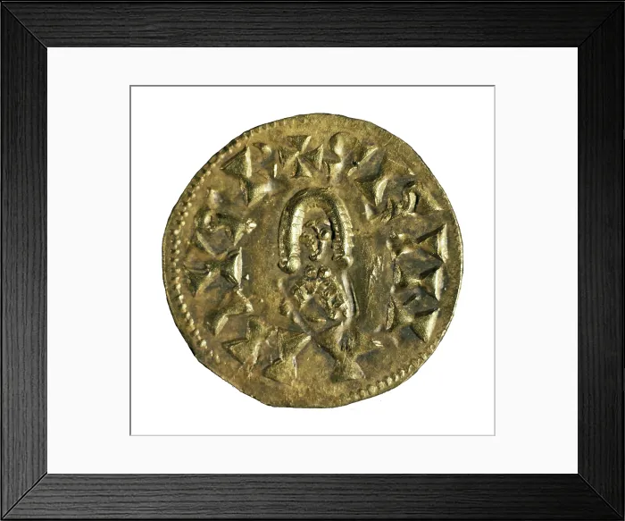 Framed Print : Hispanic-Visigothic triens of Sisenand of the mint of Eliberri (Granada). Coin. SPAIN. Barcelona. Numismatic Cabinet of Catalonia. AISA / Everett Collection**US SALES ONLY**