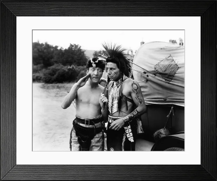 Framed Print : BOWERY BUCKAROOS, from left, Huntz Hall, Iron Eyes Cody, 1947 Framed Print : BOWERY BUCKAROOS, from left, Huntz Hall, Iron Eyes Cody, 1947