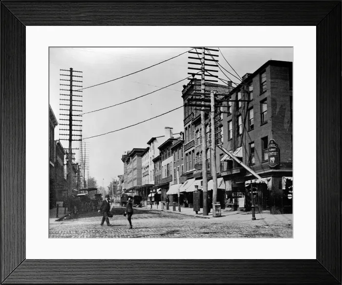 Framed Print : Trenton street scene, Trenton, New Jersey, ca 1893 Framed Print : Trenton street scene, Trenton, New Jersey, ca 1893