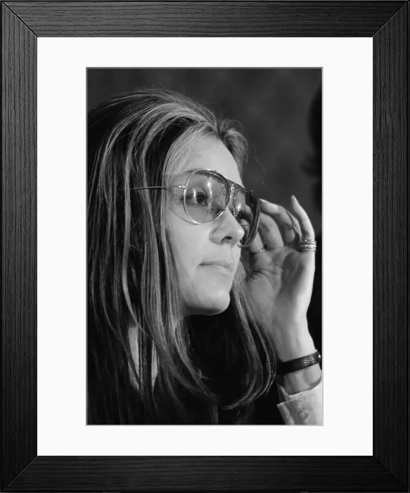Framed Print : Gloria Steinem (b. 1934), feminist magazine editor, and leader of the 1970's women's liberation movement. 1972
