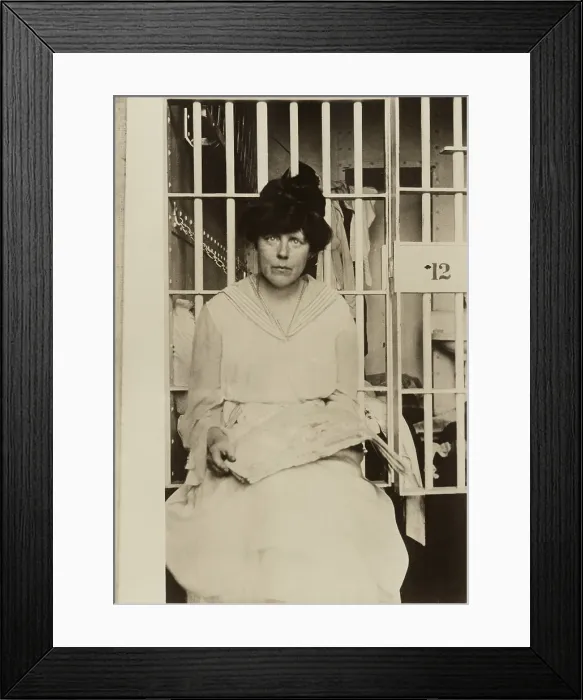 Framed Print : Lucy Burns (1879-1966), in a jail at the Occoquan Workhouse in Virginia in November 1917