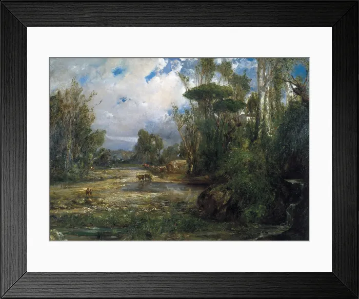 Framed Print : MARTI i ALSINARamon (1826-1894). River pool. Oil on canvas. SPAIN. Monistrol de Montserrat. Museum of Montserrat. AISA / Everett Collection (10656)**US SALES ONLY**