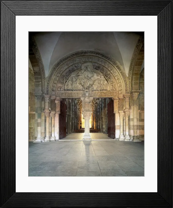 Framed Print : Basilica of St Mary Magdalen. FRANCE. Vzelay. Basilica of St Mary Magdalen. Narthex and front with 'Maiestas Domini' in the tympanum. Romanesque art. Architecture Framed Print : Basilica of St Mary Magdalen. FRANCE. Vzelay. Basilica of St Mary Magdalen. Narthex and front with 'Maiestas Domini' in the tympanum. Romanesque art. Architecture