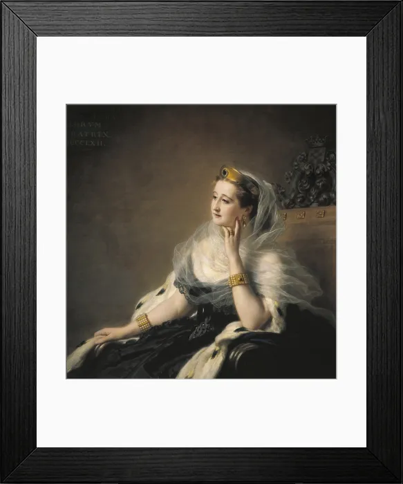 Framed Print : EUGENIE, Eugenia Maria de Montijo de GuzmAn (1826-1920). Empress of France, wife of Napoleon III. Detail. Portrait of the empress Eugenie. 1862