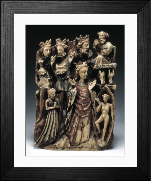 Framed Print : Adoration of the Magi (15th c.). Alabaster. English school. Gothic art. Sculpture. SPAIN. Madrid. National Museum of Archaeology. AISA / Everett Collection (11507)**US SALES ONLY**