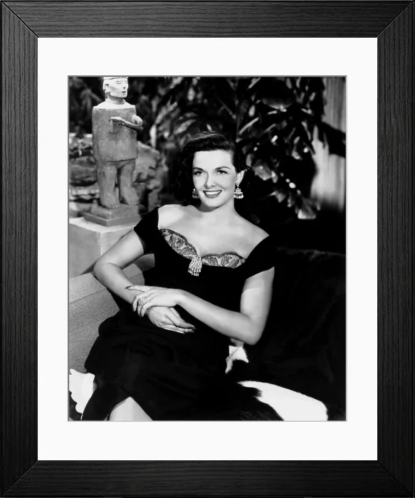 Framed Print : HIS KIND OF WOMAN, Jane Russell, in a dress by Howard Greer, 1951
