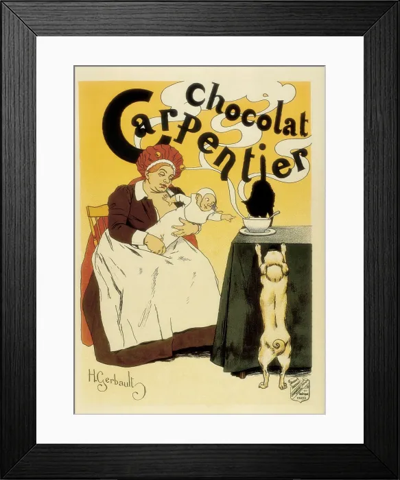 Framed Print : Advertisement of the chocolate brand 'Carpentier' (1895). Poster by Henri Gerbault. Engraving. AISA / Everett Collection (20609)**US SALES ONLY** Framed Print : Advertisement of the chocolate brand 'Carpentier' (1895). Poster by Henri Gerbault. Engraving. AISA / Everett Collection (20609)**US SALES ONLY**