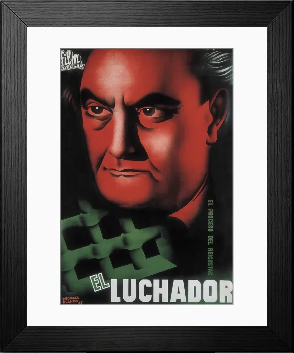 Framed Print : Spanish Civil War (1936-1939). 'El Luchador' (The Fighter)popular film. Poster by Pedraza Blanco. AISA / Everett Collection (22709)**US SALES ONLY** Framed Print : Spanish Civil War (1936-1939). 'El Luchador' (The Fighter)popular film. Poster by Pedraza Blanco. AISA / Everett Collection (22709)**US SALES ONLY**