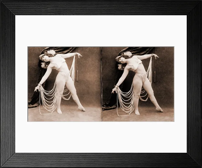 Framed Print : The Primadonna, a stereo photo of glamorous exotic dancer. 1928 Framed Print : The Primadonna, a stereo photo of glamorous exotic dancer. 1928