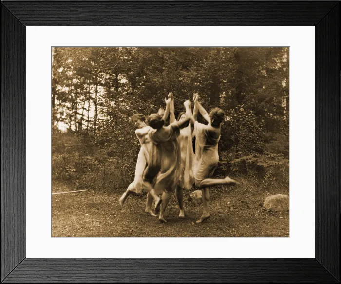 Framed Print : Modern dance group of young women performing outdoors. Ca. 1900. Photo by Johnston, Frances Benjamin Framed Print : Modern dance group of young women performing outdoors. Ca. 1900. Photo by Johnston, Frances Benjamin