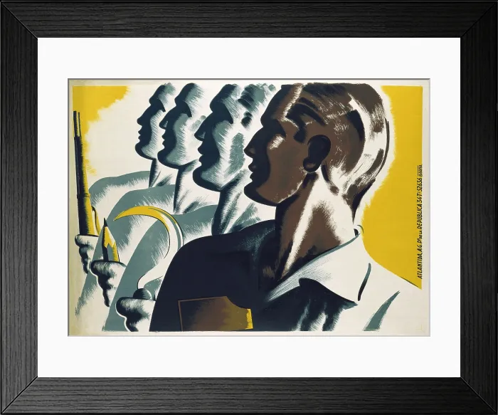 Framed Print : Spanish Civil War (1936-1939). Poster by Carles Fontser for the Workers Party of Marxist Unification (POUM). Upper detail. AISA / Everett Collection (25552)**US SALES ONLY** Framed Print : Spanish Civil War (1936-1939). Poster by Carles Fontser for the Workers Party of Marxist Unification (POUM). Upper detail. AISA / Everett Collection (25552)**US SALES ONLY**