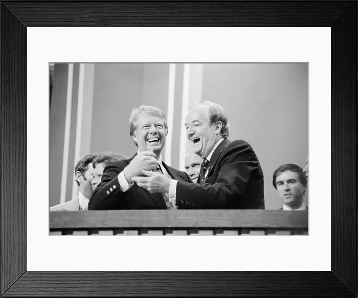 Framed Print : Jimmy Carter and Senator and former VP Hubert Humphrey at the Democratic National Convention New York City. July 15 1976