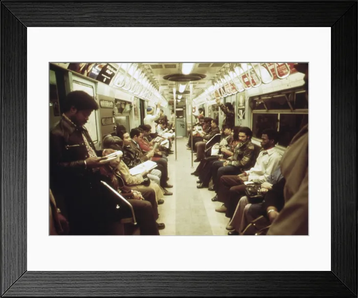 Framed Print : Passengers on the New York City Subway. May 1973