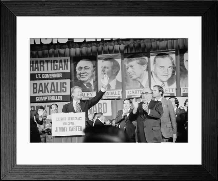 Framed Print : Jimmy Carter and Mayor Richard J. Daley at the Illinois State Democratic Convention in Chicago Illinois. Sept. 9. 1976 Framed Print : Jimmy Carter and Mayor Richard J. Daley at the Illinois State Democratic Convention in Chicago Illinois. Sept. 9. 1976