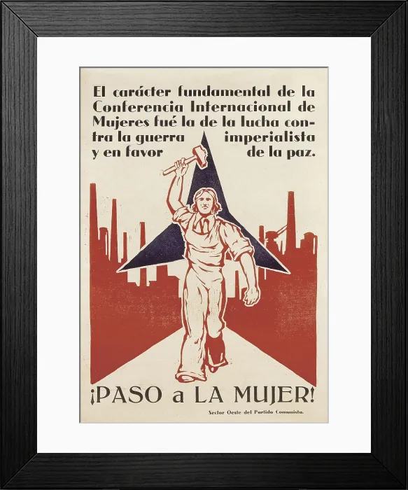 Framed Print : Spanish Civil War (1936-1939). 'Paso a la Mujer!' (Make Way to Woman). Poster of the Spanish Communist Party. SPAIN. Salamanca. Archivo Histrico Nacional Framed Print : Spanish Civil War (1936-1939). 'Paso a la Mujer!' (Make Way to Woman). Poster of the Spanish Communist Party. SPAIN. Salamanca. Archivo Histrico Nacional