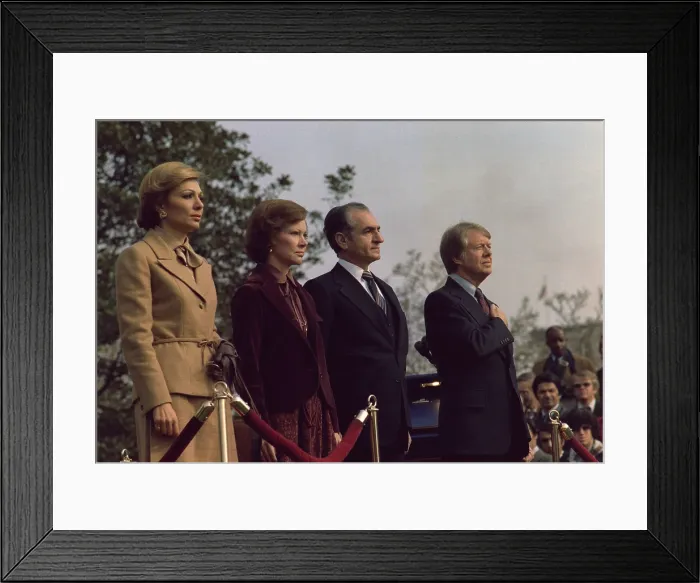 Framed Print : The welcoming ceremony for the Shah of Iran and Shahbanou of Iran with President