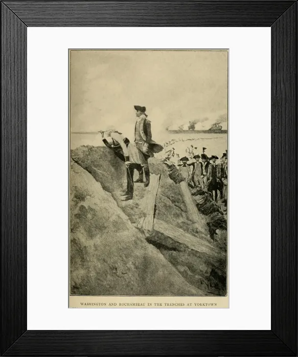 Framed Print : Washington and Rochambeau in the trenches at Yorktown. 1781 Framed Print : Washington and Rochambeau in the trenches at Yorktown. 1781