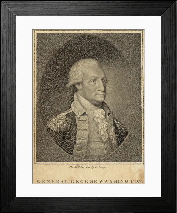 Framed Print : George Washington when commander of the American revolutionary forces. 1790 Print by Edward Savage