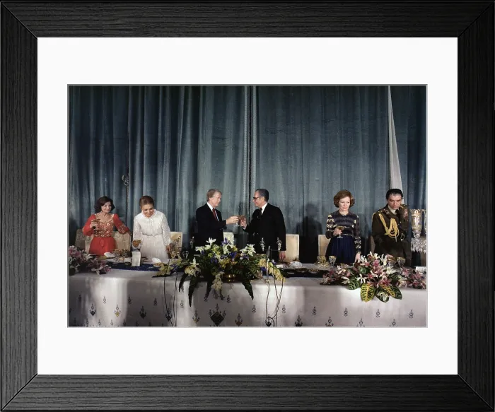 Framed Print : At the Tehran palace on New Year's Eve 1977 President Carter raised a toast to Iran which was Under the great leadership of the Shah an island of stability in one of Framed Print : At the Tehran palace on New Year's Eve 1977 President Carter raised a toast to Iran which was Under the great leadership of the Shah an island of stability in one of