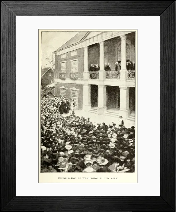 Framed Print : Inauguration of Washington in New York April 30 1789. Illustration by Howard Pyle