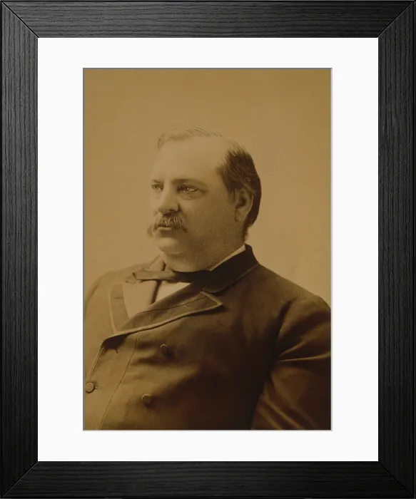Framed Print : President Grover Cleveland (1837-1908) in 1888, during the first of his two non-consecutive terms, (1885-1889 and 1893-1897)