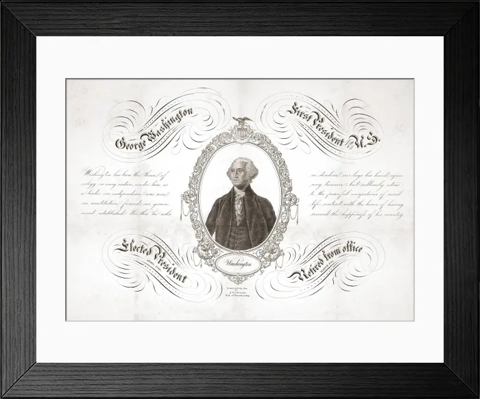 Framed Print : Poster Commemorating George Washington's presidency Framed Print : Poster Commemorating George Washington's presidency