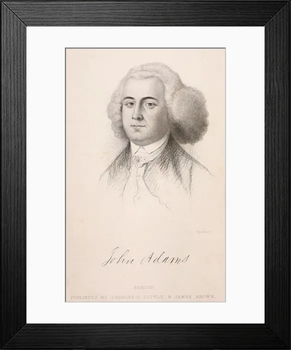 Framed Print : John Adams 1735-1826. Print from a 1766 portrait by Benjamin Blythe the earliest known portrait of Adams