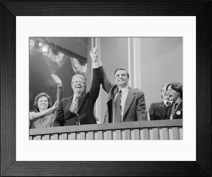 Framed Print : Jimmy Carter and Walter Mondale at the Democratic National Convention New York City. July 15 1976 Framed Print : Jimmy Carter and Walter Mondale at the Democratic National Convention New York City. July 15 1976