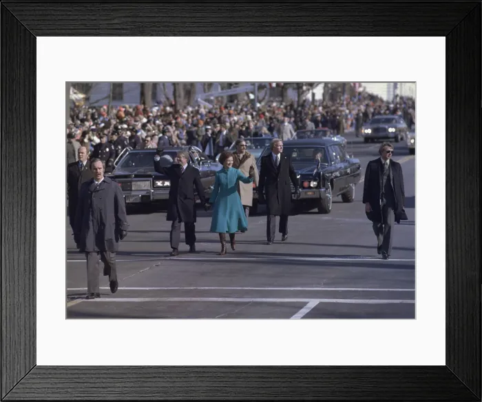 Framed Print : President Jimmy Carter and Rosalynn Carter walk down Pennsylvania Avenue during Inauguration Framed Print : President Jimmy Carter and Rosalynn Carter walk down Pennsylvania Avenue during Inauguration