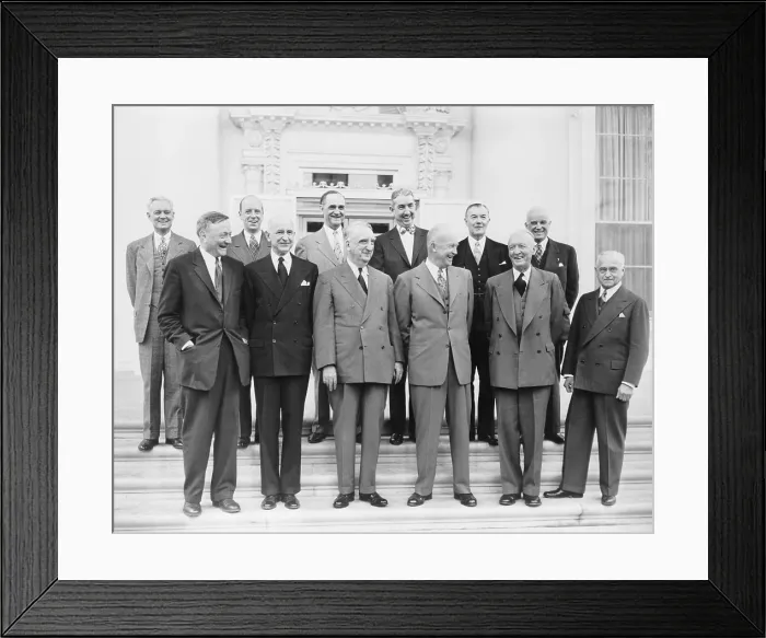 Framed Print : President Eisenhower with nine Supreme Court justices shortly after his inauguration Framed Print : President Eisenhower with nine Supreme Court justices shortly after his inauguration