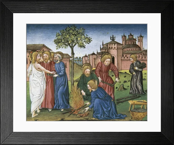 Framed Print : DE PREDIS, Cristoforo (1440-1486). Stories of Saint Joachim, Saint Anne, Virgin Mary, Jesus, the Baptist and the End of the World. 1476