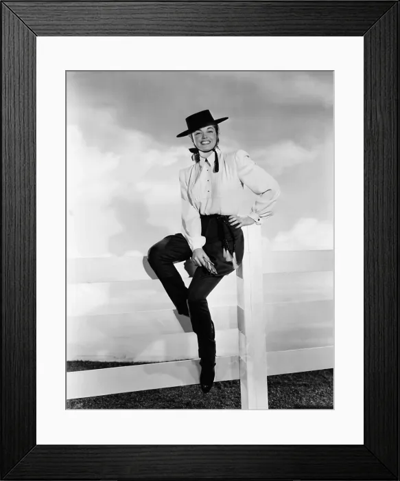 Framed Print : EASY TO WED, Esther Williams, in a riding ensemble by Irene, 1946