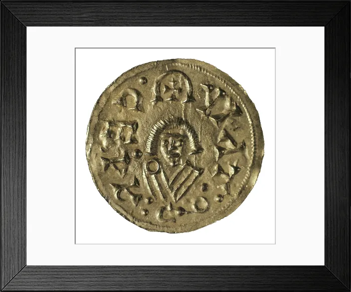 Framed Print : Hispanic-Visigothic triens of Recared I (Caesar Augusta). Coin. SPAIN. Barcelona. Numismatic Cabinet of Catalonia. AISA / Everett Collection**US SALES ONLY** Framed Print : Hispanic-Visigothic triens of Recared I (Caesar Augusta). Coin. SPAIN. Barcelona. Numismatic Cabinet of Catalonia. AISA / Everett Collection**US SALES ONLY**