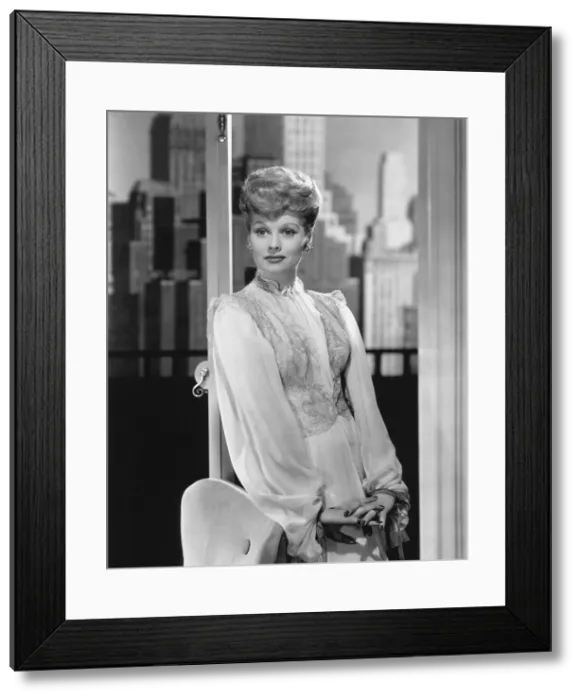Framed Print : EASY TO WED, Lucille Ball, in a pink organza negligee by Irene, 1946 Framed Print : EASY TO WED, Lucille Ball, in a pink organza negligee by Irene, 1946