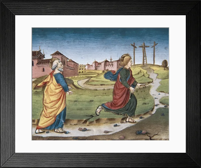 Framed Print : DE PREDIS, Cristoforo (1440-1486). Stories of Saint Joachim, Saint Anne, Virgin Mary, Jesus, the Baptist and the End of the World. 1476