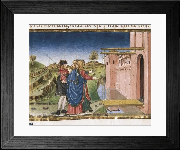 Framed Print : DE PREDIS, Cristoforo (1440-1486). Stories of Saint Joachim, Saint Anne, Virgin Mary, Jesus, the Baptist and the End of the World. 1476. Jesus in Emmaus with the disciples Framed Print : DE PREDIS, Cristoforo (1440-1486). Stories of Saint Joachim, Saint Anne, Virgin Mary, Jesus, the Baptist and the End of the World. 1476. Jesus in Emmaus with the disciples