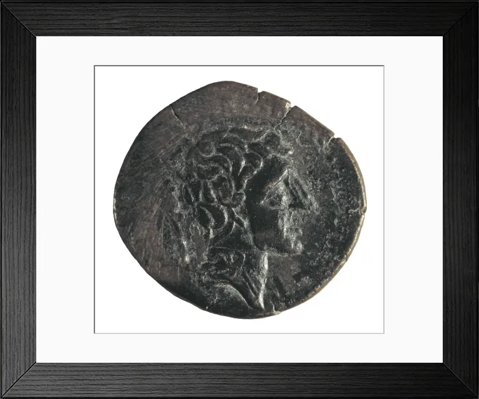 Framed Print : Iberian coin of the city of Saitabi (Jtiva). Coin. SPAIN. Barcelona. Numismatic Cabinet of Catalonia. AISA / Everett Collection**US SALES ONLY**
