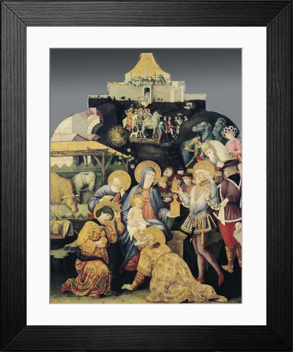 Framed Print : BENVENUTO DI GIOVANNI (1436-1518). The Adoration of the Magi. ca. 1470. Renaissance art. Quattrocento. Oil on wood. UNITED STATES OF AMERICA. Washington. National Gallery of Art