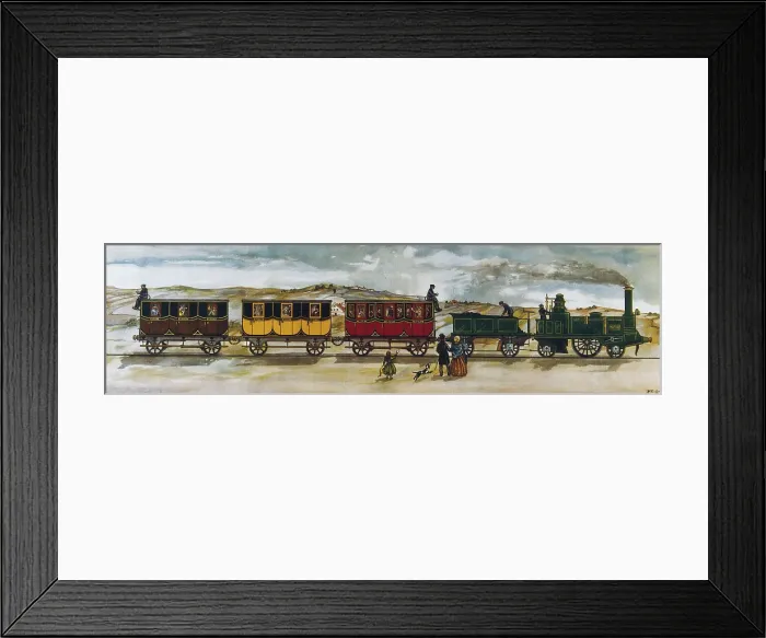 Framed Print : Railway line Barcelona-Mataro, opened the 28th October 1848. Litography. SPAIN. Barcelona. Municipal Institute of History