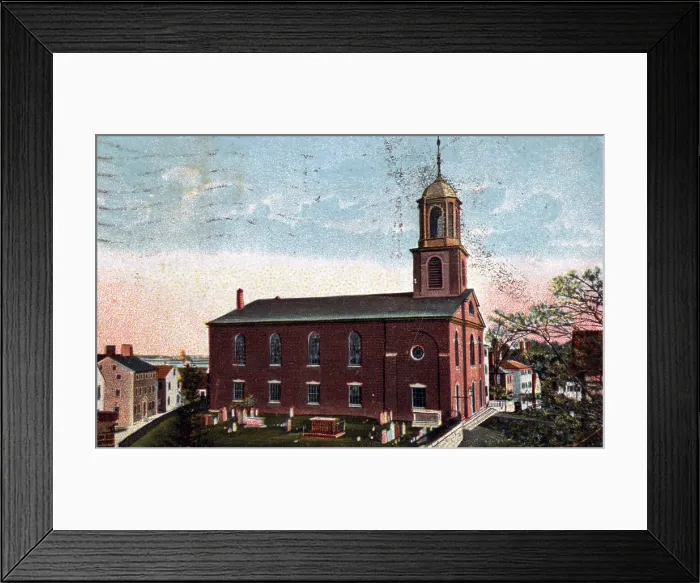 Framed Print : St. Johns Church. Chapel erected 1732, present church 1808. Portland, M.E. color halftone, ca. 1905