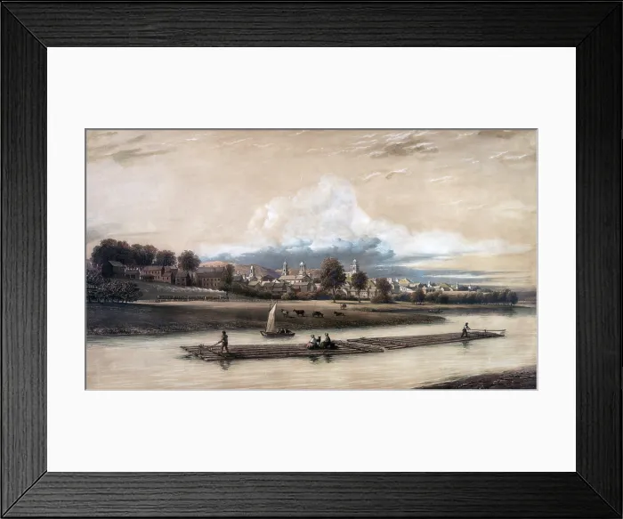 Framed Print : City of Concord, N.H hand-colored lithograph, ca. 1840s
