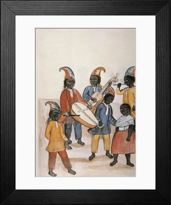 Framed Print : MARTiNEZ COMPAnoN Y BUJANDA, Baltasar Jaime (1735-1797). Trujillo del Peru en el siglo XVIII. 1782 - 1785. Vol. II. Illustration 14. Black people's dance